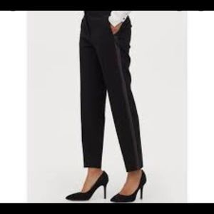 H&M tuxedo stripped cropped trousers